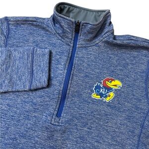 NCAA Kansas Jayhawks Men’s Adidas 1/2 Zip Team Issue‎ Size Medium Long Sleeves